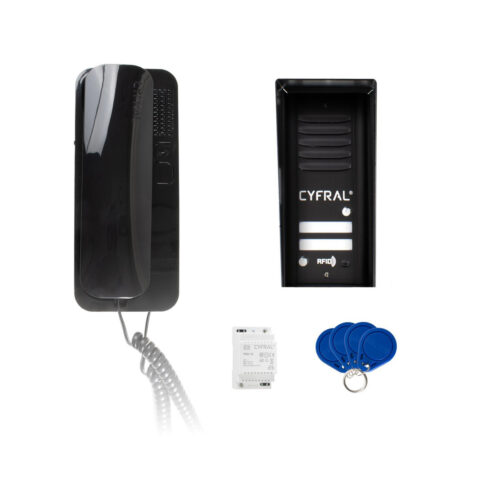 DOMOFON CYFRAL COSMO 2-LOKATORKI CZARNA KASETA CZARNE UNIFONY