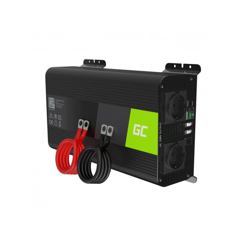PRZETWORNICA NAPIĘCIA INWERTER Green Cell PRO 12V / 230V 1000W/2000W CZYSTA SINUSOIDA INVGC09