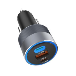 ŁADOWARKA SAMOCHODOWA Forcell F-Energy 65 W 2x USB-C 1x USB-A PD 3.0 QC 4.0 SZARA