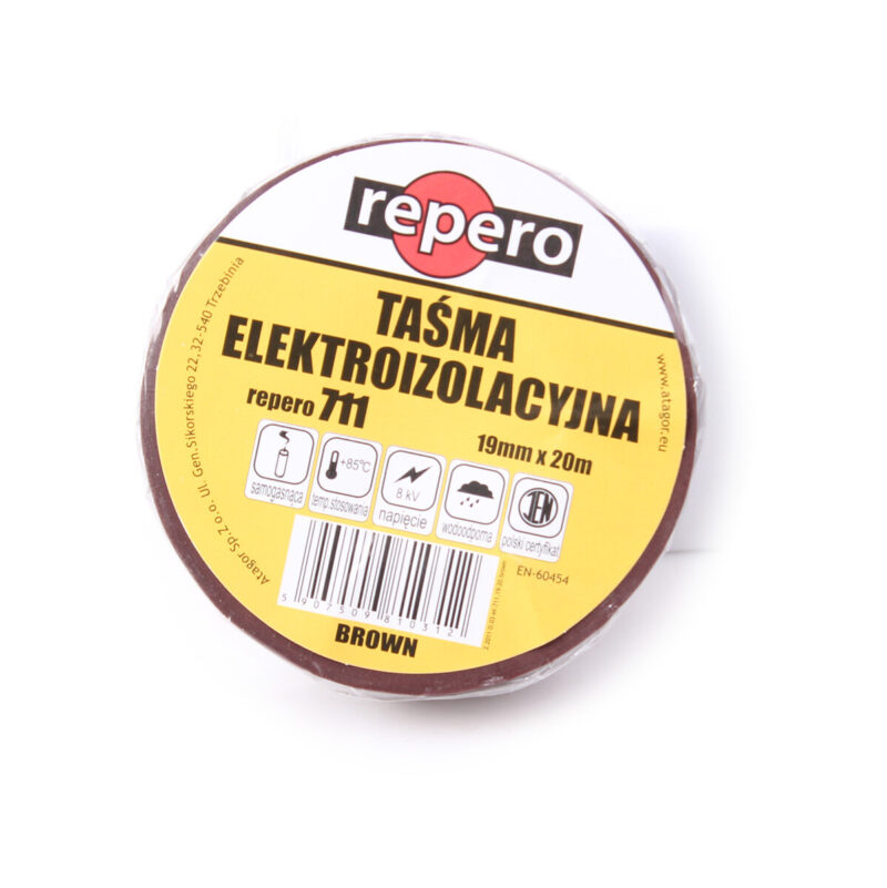 TAŚMA IZOLACYJNA REPERO 711E BRĄZOWA 19MMX20M