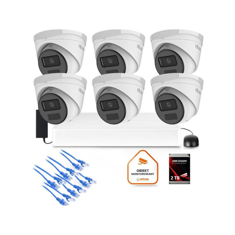 Zestaw monitoringu Hilook 6x kamera IPC-T221H-C z dyskiem 2TB