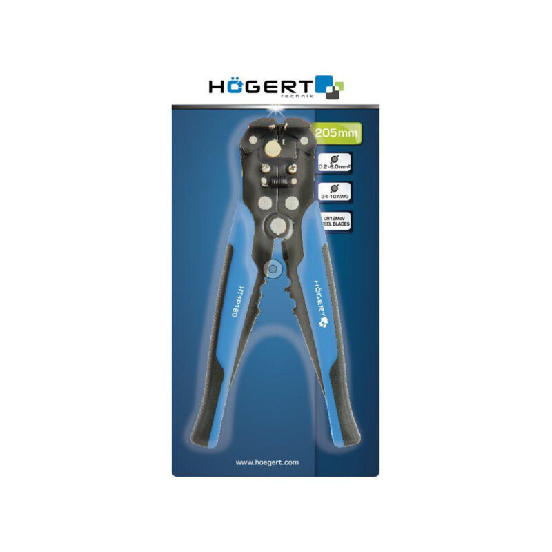 Hoegert HT1P181 Automatyczny ściągacz izolacji 205 mm, 0.2-6.0 mm2