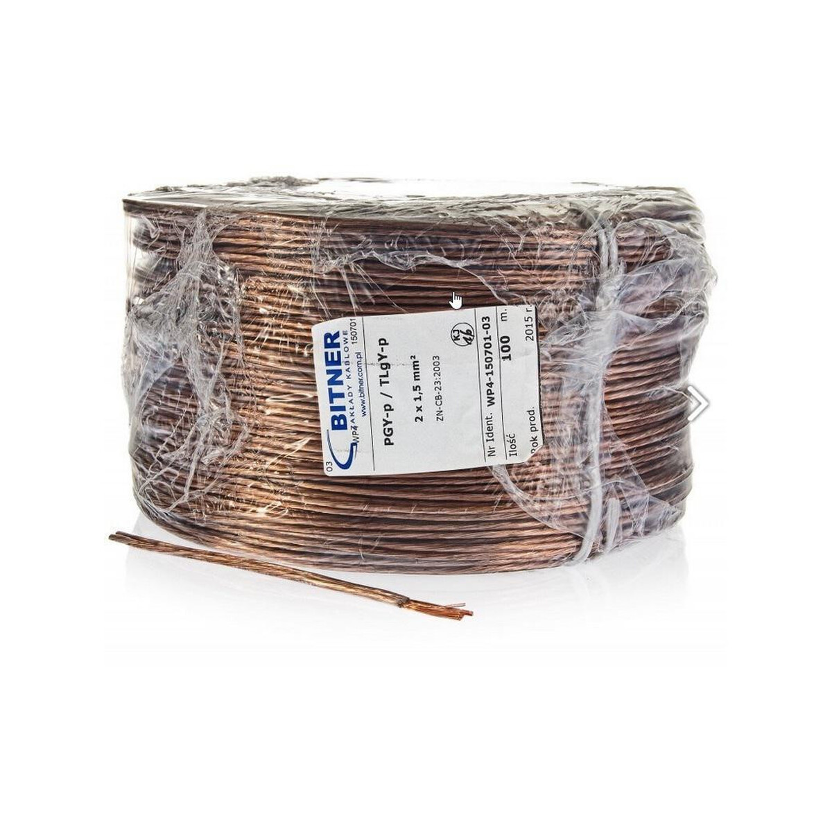 PRZEWÓD GŁOŚNIKOWY BITNER BiTsound PGY-p (TLgY) 2x0,75mm2 ROLKA 100m.