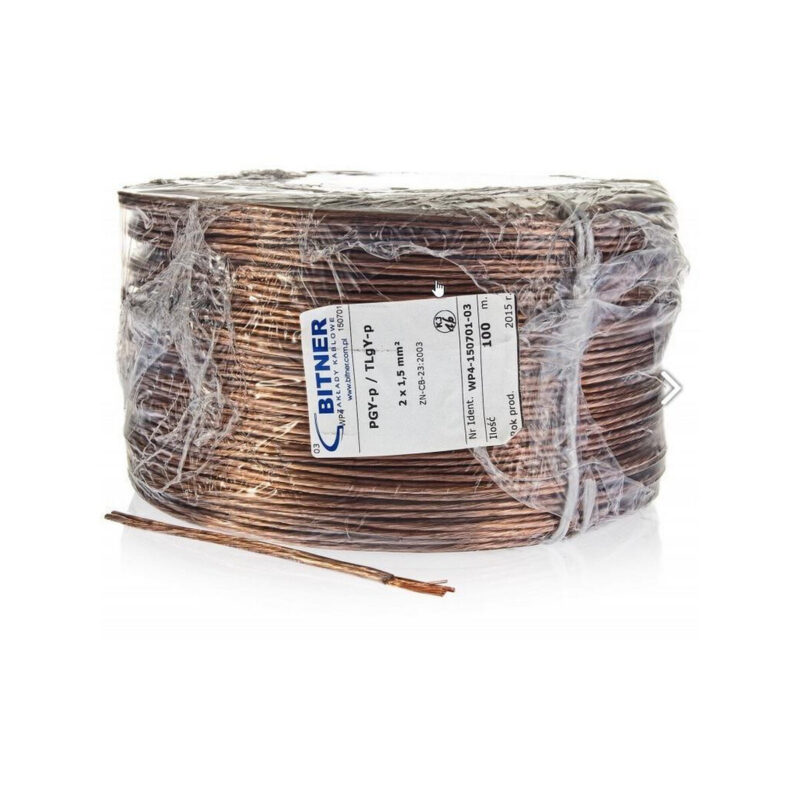 PRZEWÓD GŁOŚNIKOWY BITNER BiTsound PGY-p (TLgY) 2x0,75mm2 ROLKA 100m.