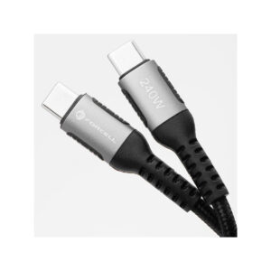 KABEL USB-C / USB-C Forcell F-Energy Cafule 50 cm 240 W 5A PD QC 4.0 CZARNY W OPLOCIE