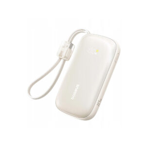 Powerbank Baseus EnerFill FC21 10000 mAh 22,5 W USB-A USB-C beżowy z odłączanym kablem Lightning