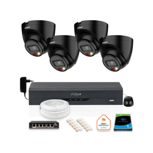 Zestaw monitoringu IP Dahua 4 Kamery IP 4mpx dysk twardy