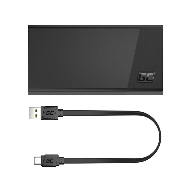 POWERBANK Green Cell PowerPlay20S 20000mAh PD 22,5W QC 3.0 3x USB-C CZARNY