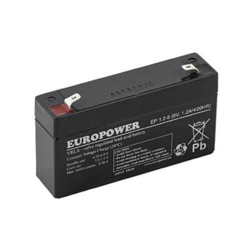 Akumulator AGM EUROPOWER serii EP 6V 1,2Ah (Żywotność 6-9 lat)