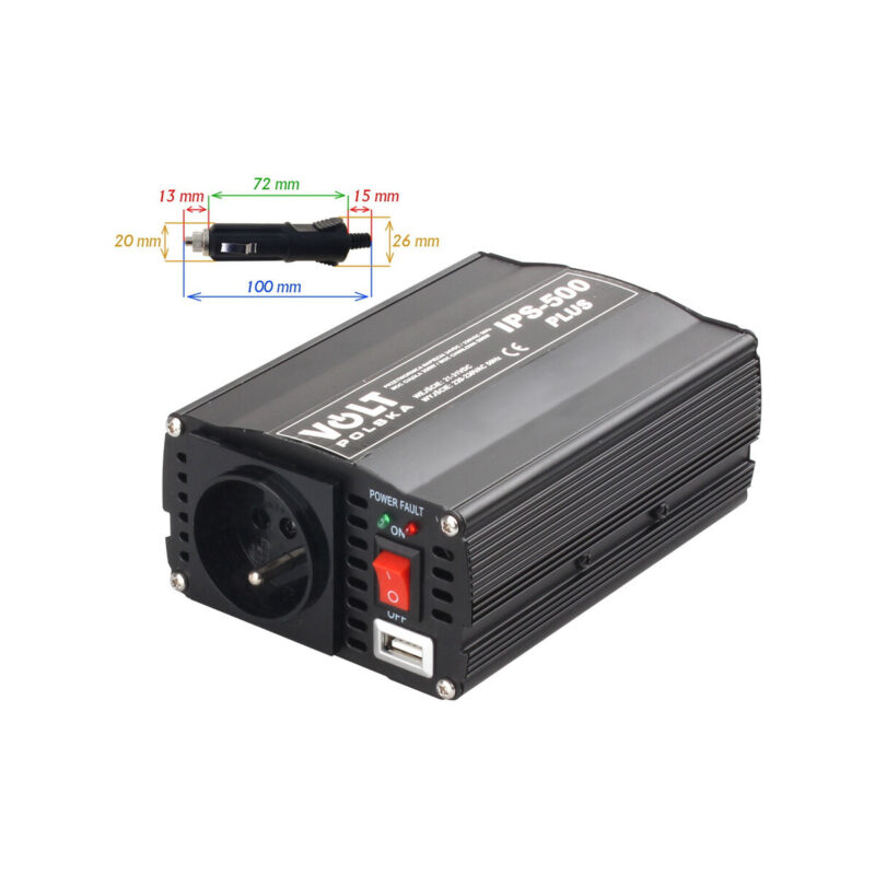 PRZETWORNICA VOLT POLSKA IPS-500 PLUS 24V / 230V 350/500 W