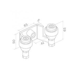 Uchwyt PSG 60.022 42mm górny do bram przesuwnych (2 rolki)