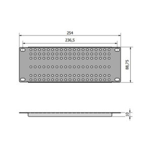 Adapter montażowy RACK 10" 2U z otworowaniem prosty ATTE ADD-RACK10-2U1