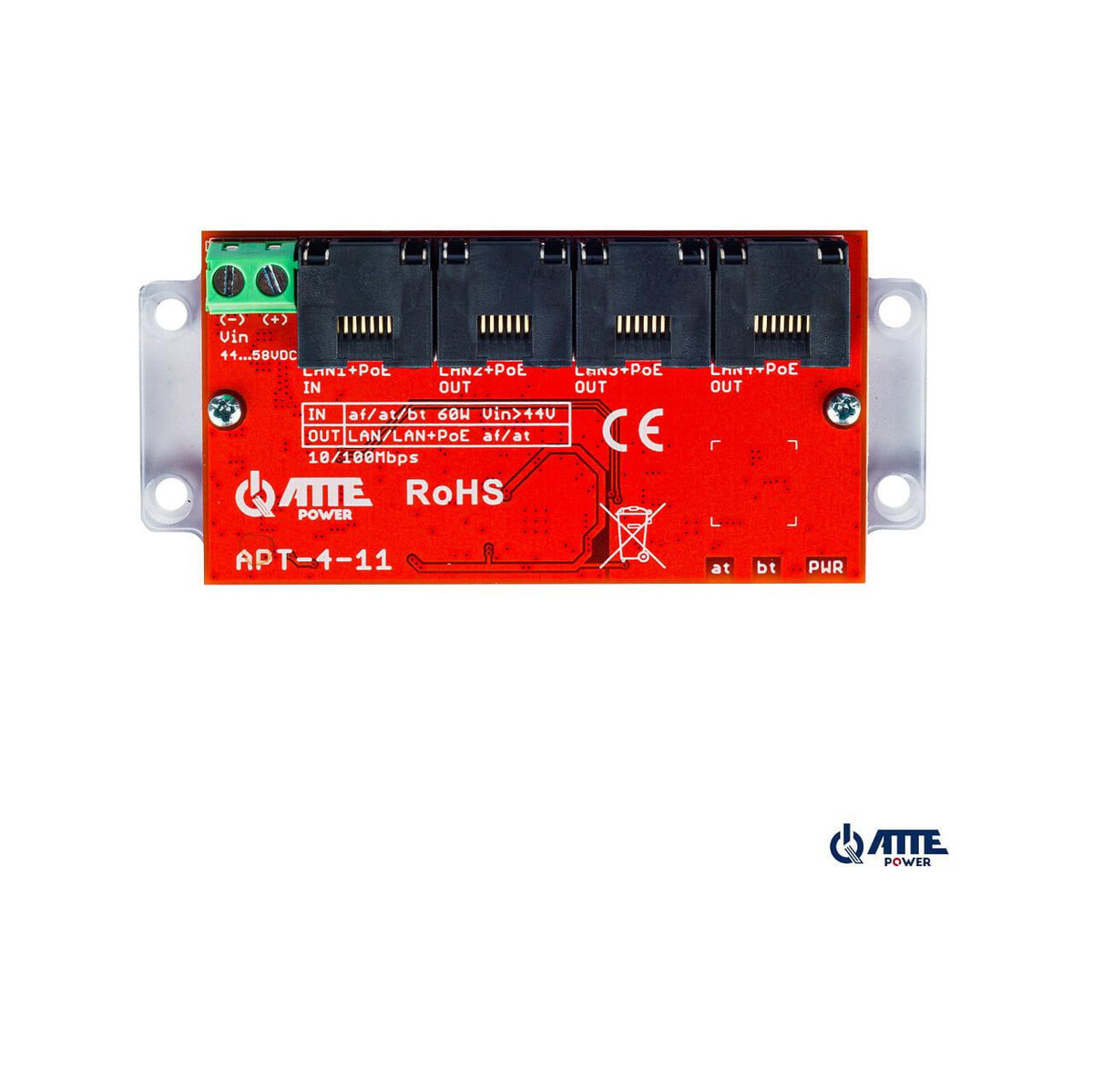 ATTE APT-4-11 Switch PoE 4 portowy 10/100Mbps, extender