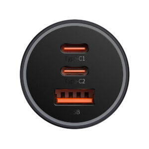 Ładowarka samochodowa Baseus Golden Contractor Pro CGJP010013 65 W 2x USB-C 1x USB-A ciemnoszara