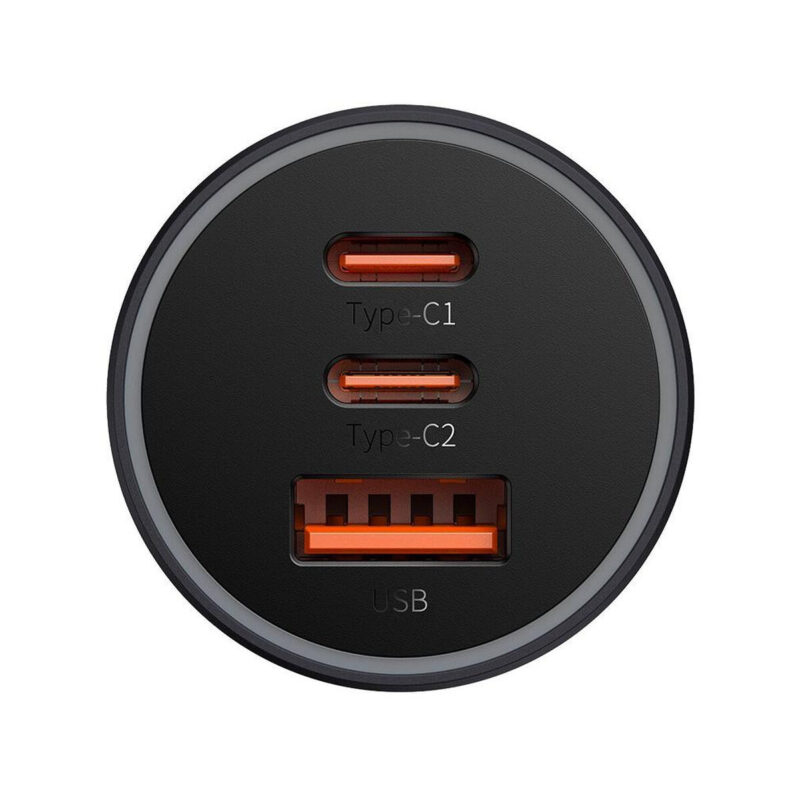Ładowarka samochodowa Baseus Golden Contractor Pro CGJP010013 65 W 2x USB-C 1x USB-A ciemnoszara