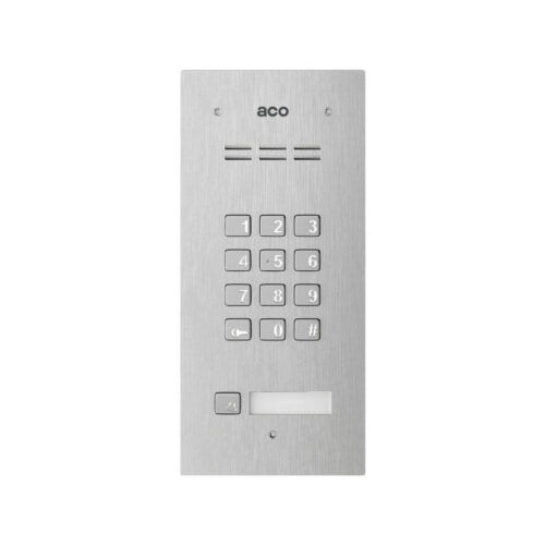 ACO COMO-PRO-CODE-A1 Panel domofonowy COMO-PRO-CODE-A1, audio, 1 przycisk dzwonienia, zamek szyfrowy, czytnik breloków zbliżeniowych, podtynkowy, stal nierdzewna
