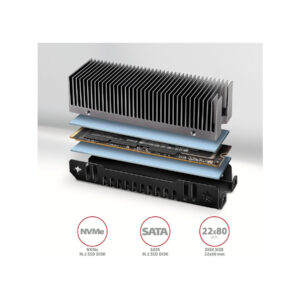 Radiator do dysków Axagon CLR-M2XT aluminiowy pasywny M.2 SSD