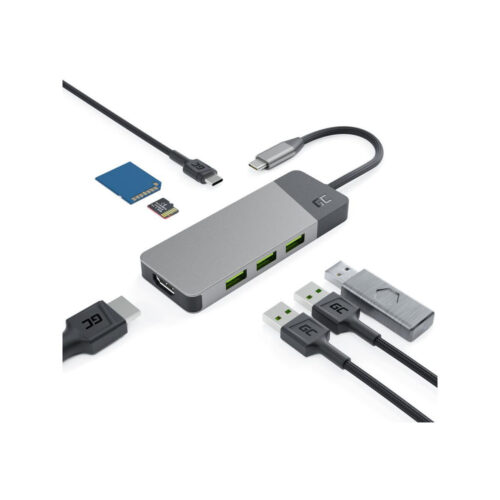 Hub USB 7w1 Green Cell Connect 3x USB-A 3.1 HDMI  4K 60Hz 1x USB-C PD 85W