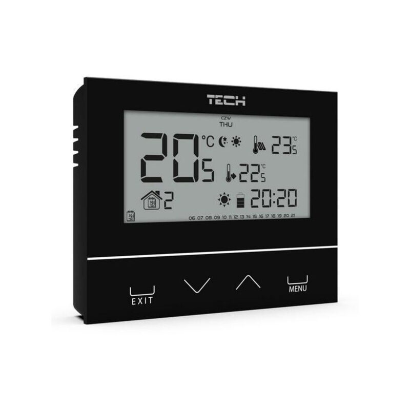 Przewodowy dwustanowy regulator pokojowy czarny ST-292v3 Tech sterowniki
