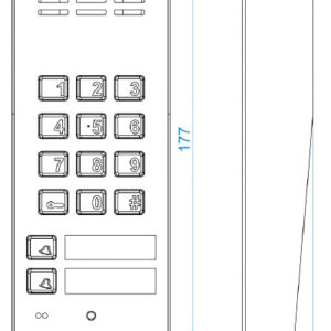 4006_wymiary ACO FAM-P-2NPZSACC NT panel natynkowy 2-rodzinny czyt. brel. zamek szyfr.