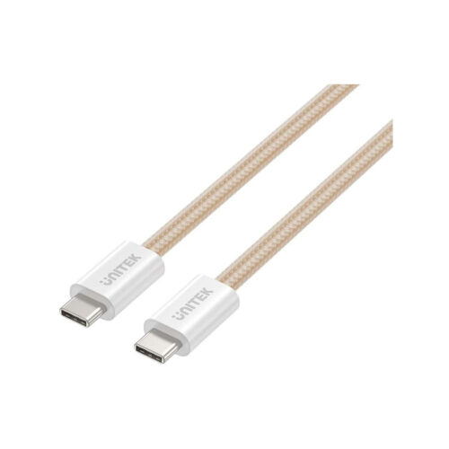 Kabel zwijany magnetycznie Unitek USB C PD 100W beżowy 1m