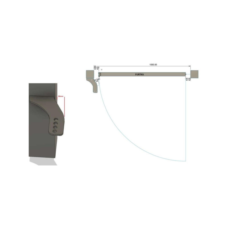 Uchwyty MOD.80/10/36 na słupek do napędów z otworami 10mm: Beninca, NICE, BFT Athos, DEA itd.