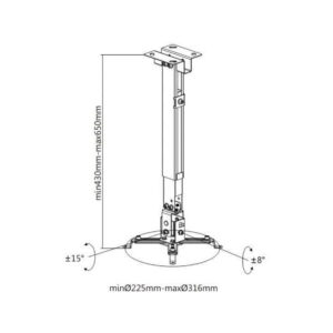 Uchwyt do montażu projektora 2w1 sufitowy/ścienny SPA-P01B Spacetronik