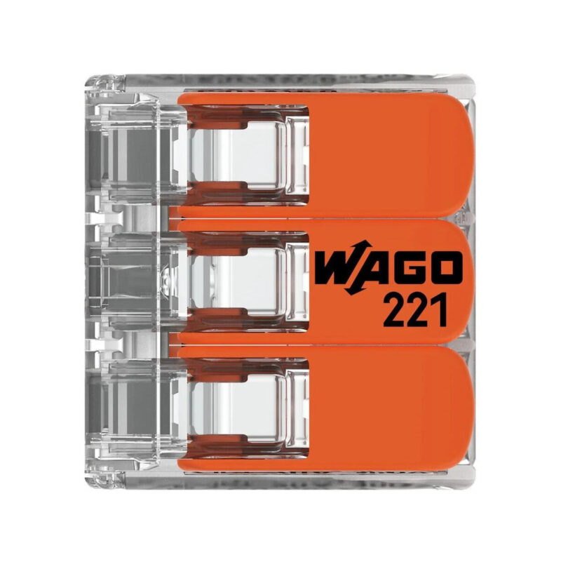 Szybkozłączka uniwersalna LINKA/DRUT 3x 0,2-4mm2 WAGO 221-413 (Paczka 50szt.)