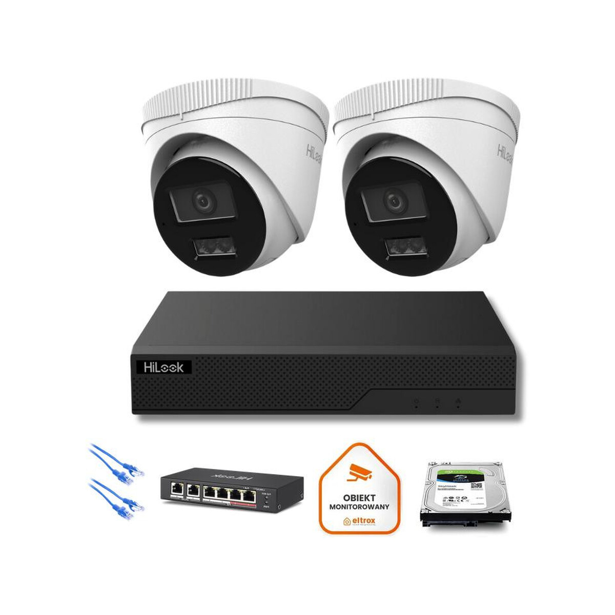 Zestaw monitoringu IP Hilook 2x kamera IPC-T260HA-LU 6MP Smart-hybrid Light