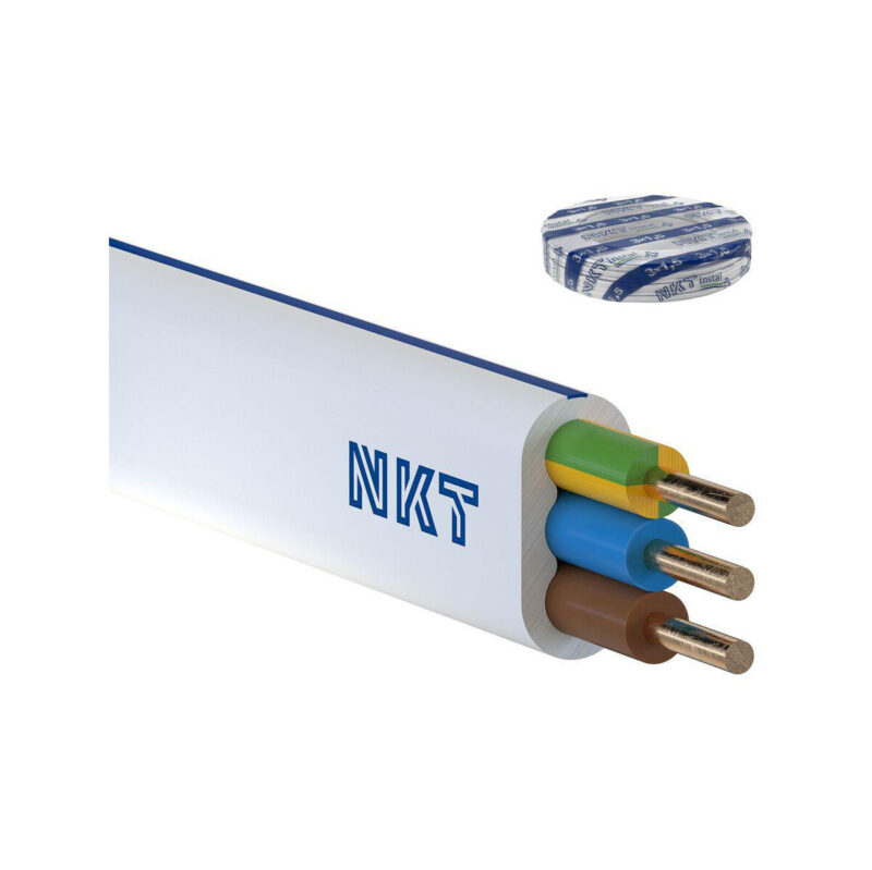 Przewód NKT instal PLUS YDYp 3x1,5 żo biały 450/750V 100m