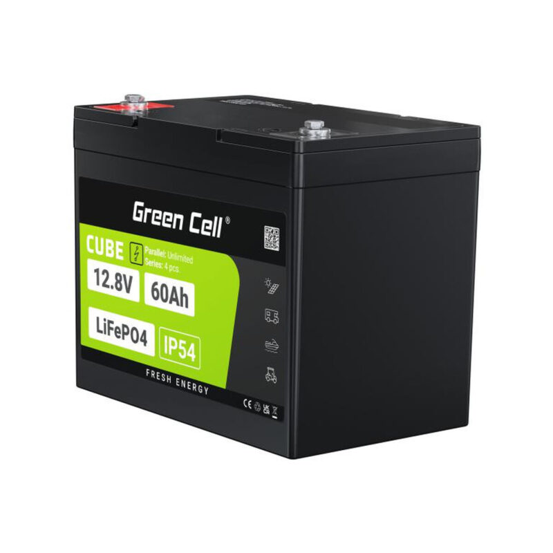 AKUMULATOR LITOWO-ŻELAZOWO-FOSFORANOWY LiFePO4 Green Cell Cube 12.8V 60Ah LFPGC12V60AH