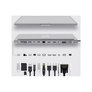 HUB ADAPTER USB-C 12w1 Stacja Dokująca 2x HDMI 4K ETHERNET RJ45 USB 3.0 BYL-2211
