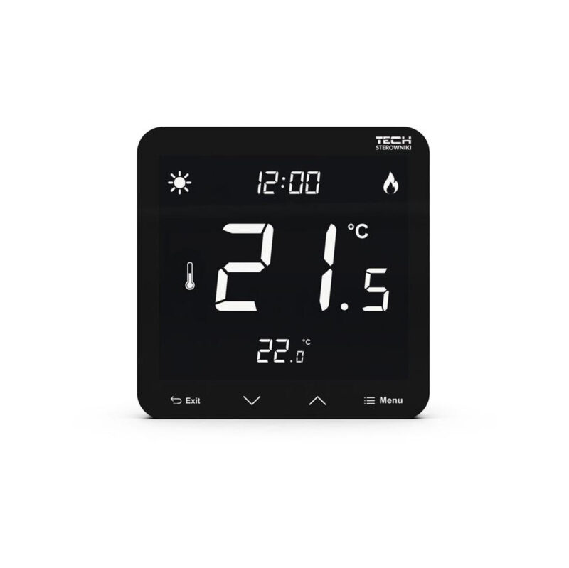 Przewodowy dwustanowy regulator pokojowy podtynkowy czarny ST-297z v3 Tech sterowniki