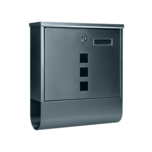 Skrzynka na listy HAITI z gazetnikiem, wizytownikiem i okeinkami, antracyt