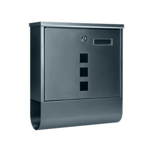 Skrzynka na listy HAITI z gazetnikiem, wizytownikiem i okeinkami, antracyt