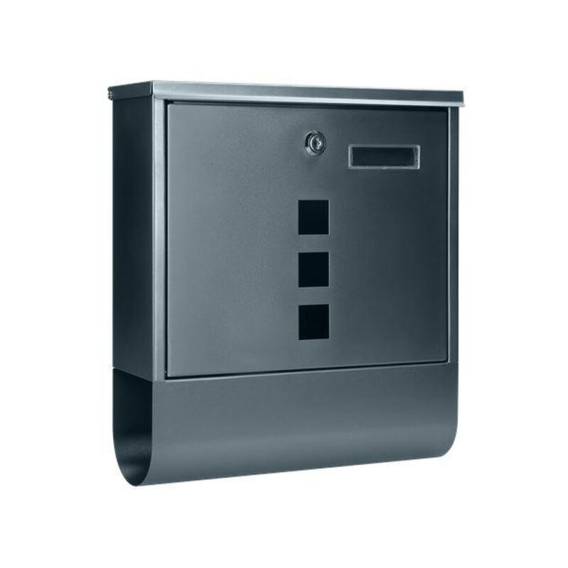 Skrzynka na listy HAITI z gazetnikiem, wizytownikiem i okeinkami, antracyt