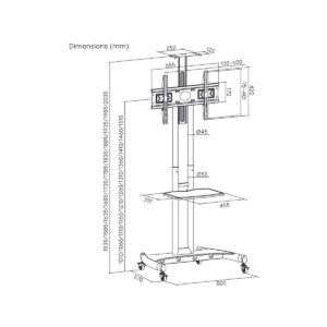 MOBILNY STOJAK+UCHWYT DO TV 32-70″ 45KG S-12 ART Vesa 600×400