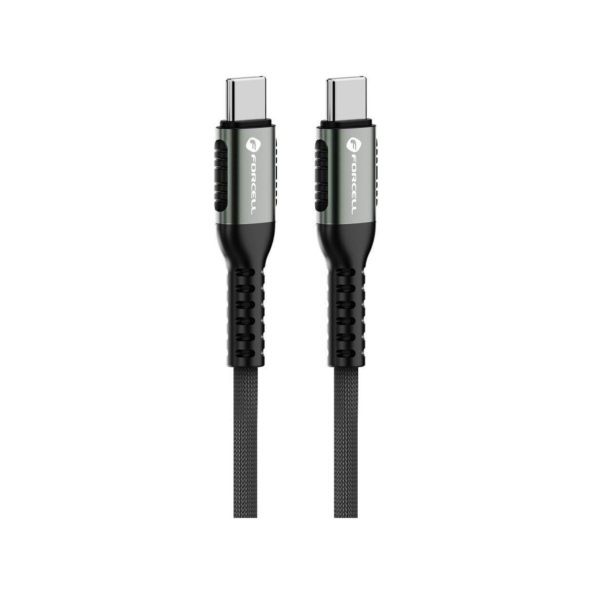 KABEL USB-C / USB-C Forcell F-Energy Cafule 200 cm 240 W 5A PD QC 4.0 CZARNY W OPLOCIE