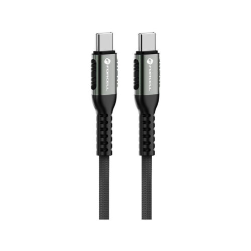 4549c4e3e216e72a679a8e1bcf3ac956_original KABEL USB-C / USB-C Forcell F-Energy Cafule 50 cm 240 W 5A PD QC 4.0 CZARNY W OPLOCIE