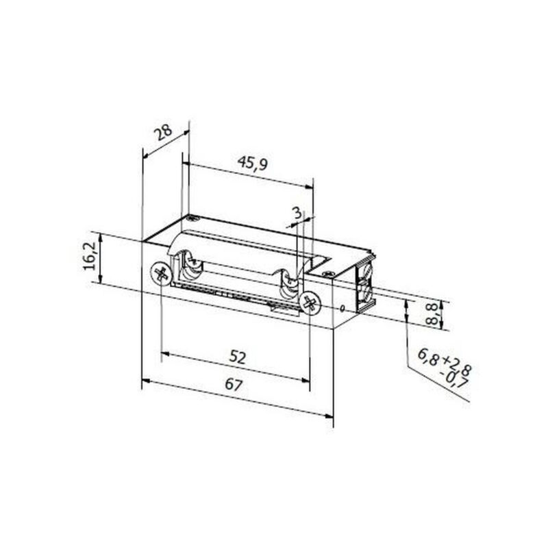 Elektrozaczep przeciwpożarowy HARTTE XSHD12U 12V AC/DC standard
