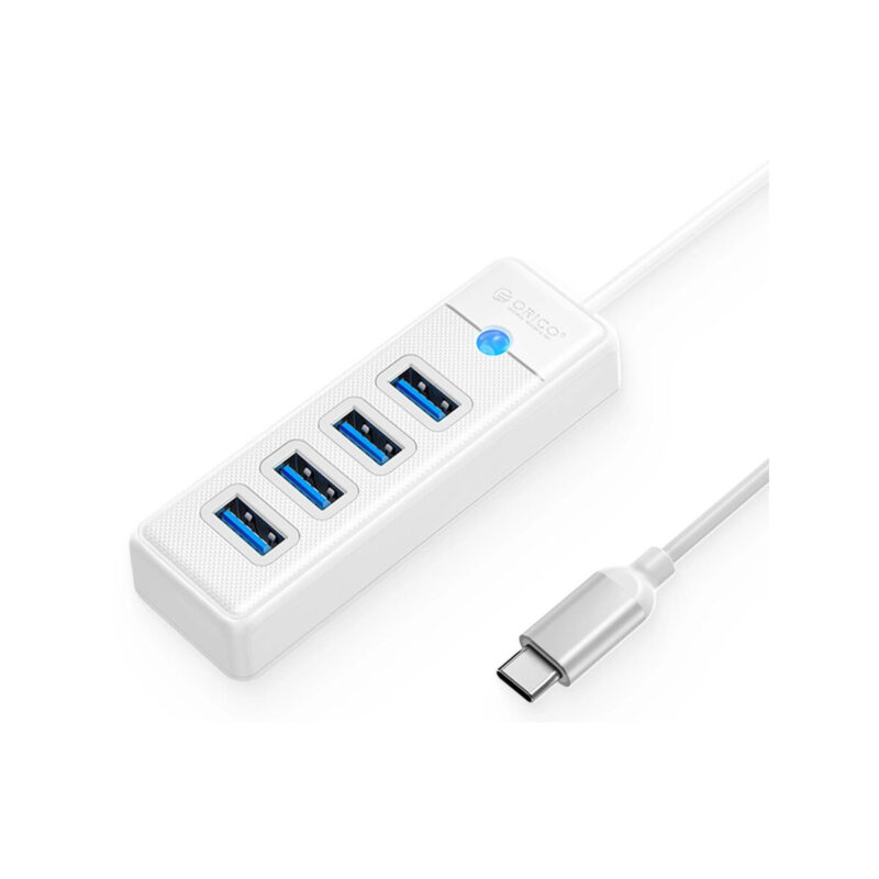 Hub USB Orico USB-C 4x USB-A 3.1 biały