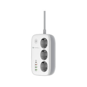Listwa sieciowa Forcell F-Energy 3x schuko, USB-C 30W, 3x USB-A QC3.0 PD WiFi Tuya 2500W 10A