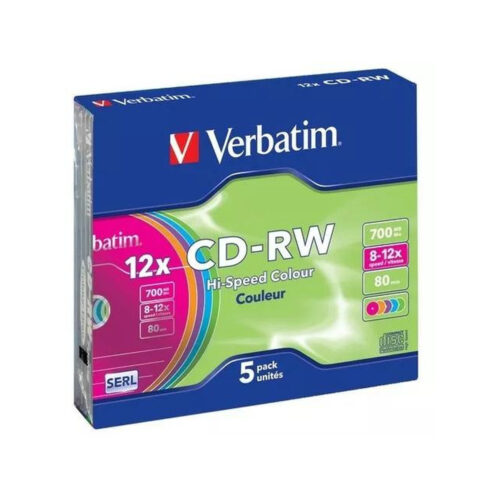 Płyty CD-RW Verbatim Colour SL (5szt)