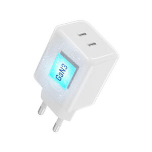 Ładowarka sieciowa Forcell F-Energy GaN III VT-60 60W PD QC 4.0+ 2x USB-C biała + kabel USB-C