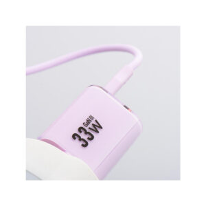 477f61de19e48f9c476c52e298ab01f3_original ŁADOWARKA SIECIOWA Forcell F-Energy GaN III VT-41 33 W 1x USB-C 1x USB-A PD 3.0 QC 4.0 FIOLETOWA