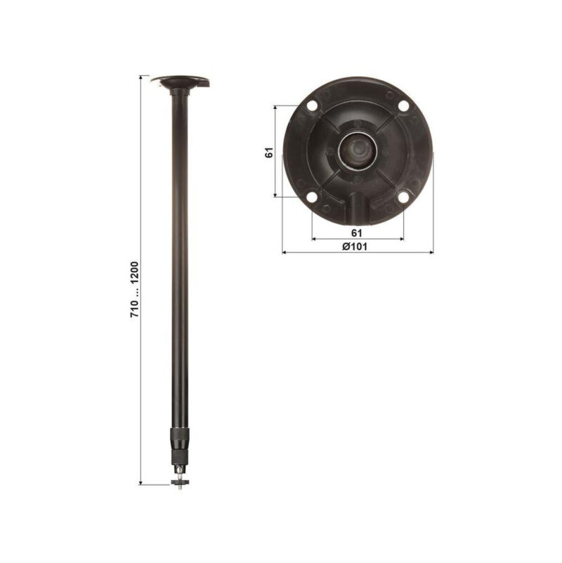 UCHWYT DO KAMER TELESKOPOWY SUFITOWY BR-60X120-B