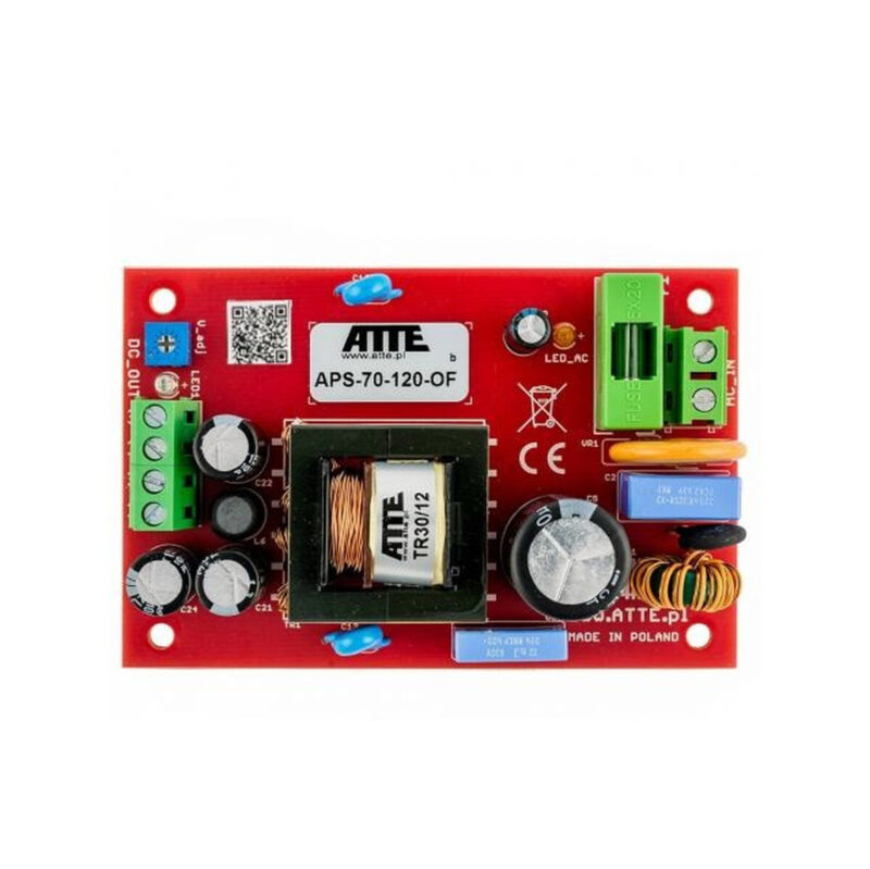 Zasilacz sieciowy SMPS 12V 6A 72W ATTE APS-70-120-OF