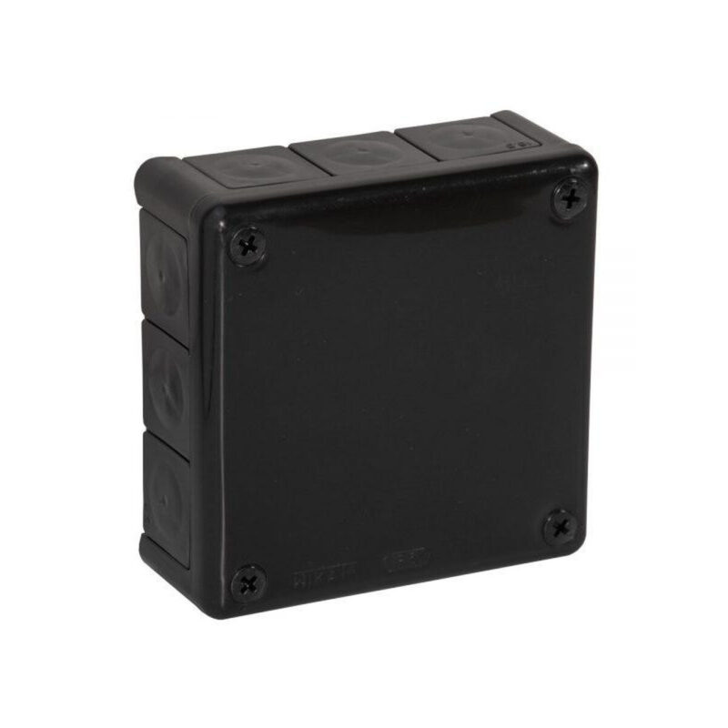 Puszka natynkowa pusta 12 wlotów VIPLAST VP-51 CZARNA IP55 118x118x46mm 051-05