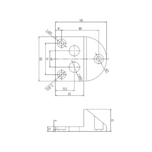 Przykręcany stoper do bramy PSG 61.191 (130x150/H65) powlekany gumą