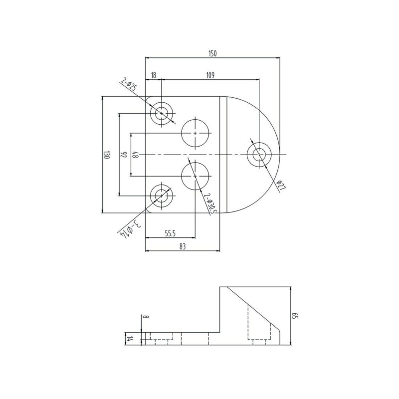 Przykręcany stoper do bramy PSG 61.191 (130x150/H65) powlekany gumą